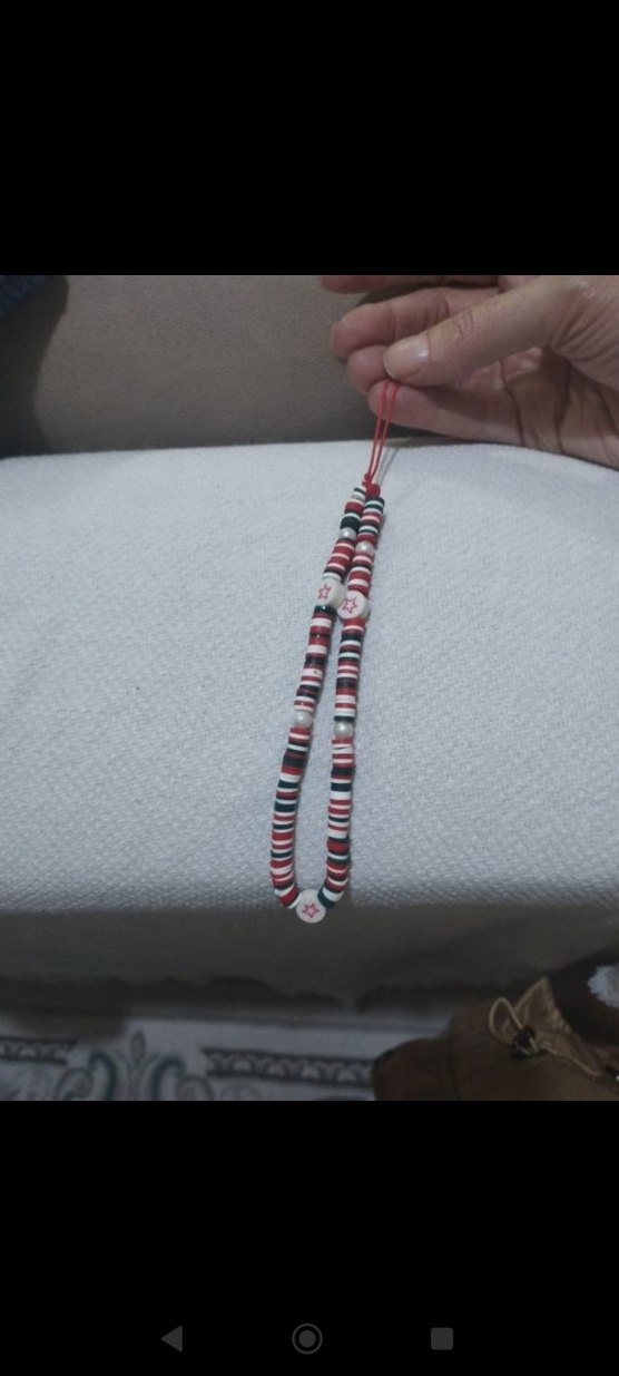 Bohem Çok Renkli fimo boncuk telefon askısı / telefon charm - Görsel 2