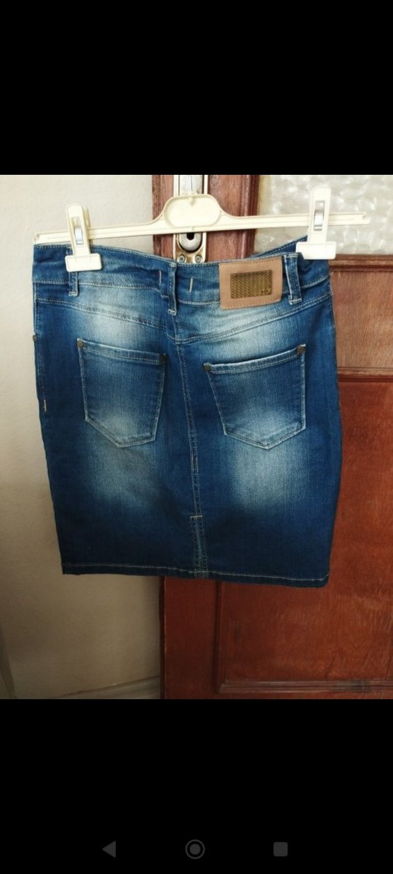 ADL Mavi Denim Kemerli Mini Etek - Görsel 2