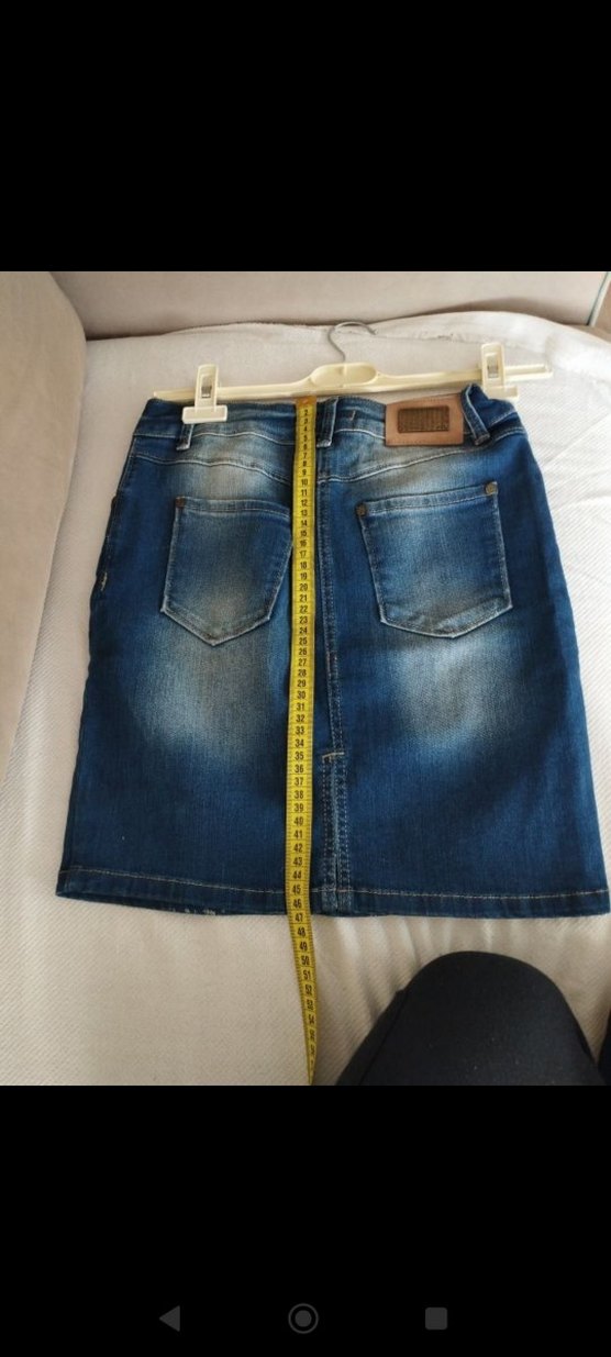 ADL Mavi Denim Kemerli Mini Etek - Görsel 4