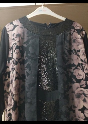 Mor Uzun Kollu Gotik Abiye Elbise ve şal - Görsel 5