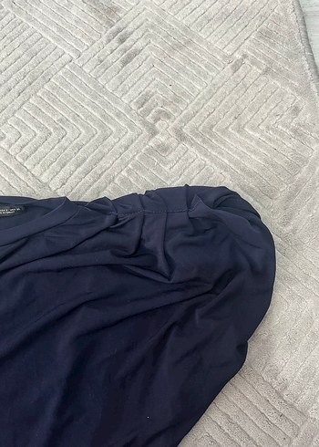 Lacivert Keten Hamile Tişörtü, Salaş, Kısa Kollu - Görsel 2