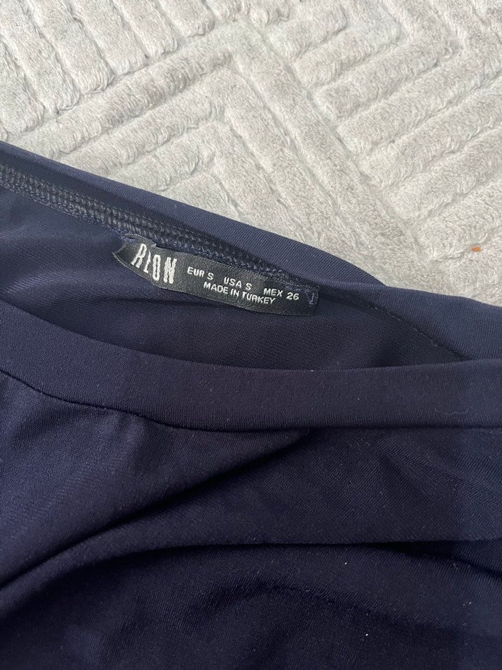 Lacivert Keten Hamile Tişörtü, Salaş, Kısa Kollu - Görsel 5