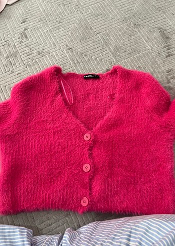 Kadın Pembe Yün Detaylı Kazak - Görsel 6