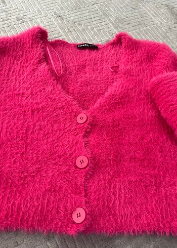 Kadın Pembe Yün Detaylı Kazak - Görsel 5