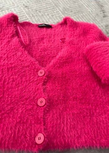 Kadın Pembe Yün Detaylı Kazak - Görsel 3