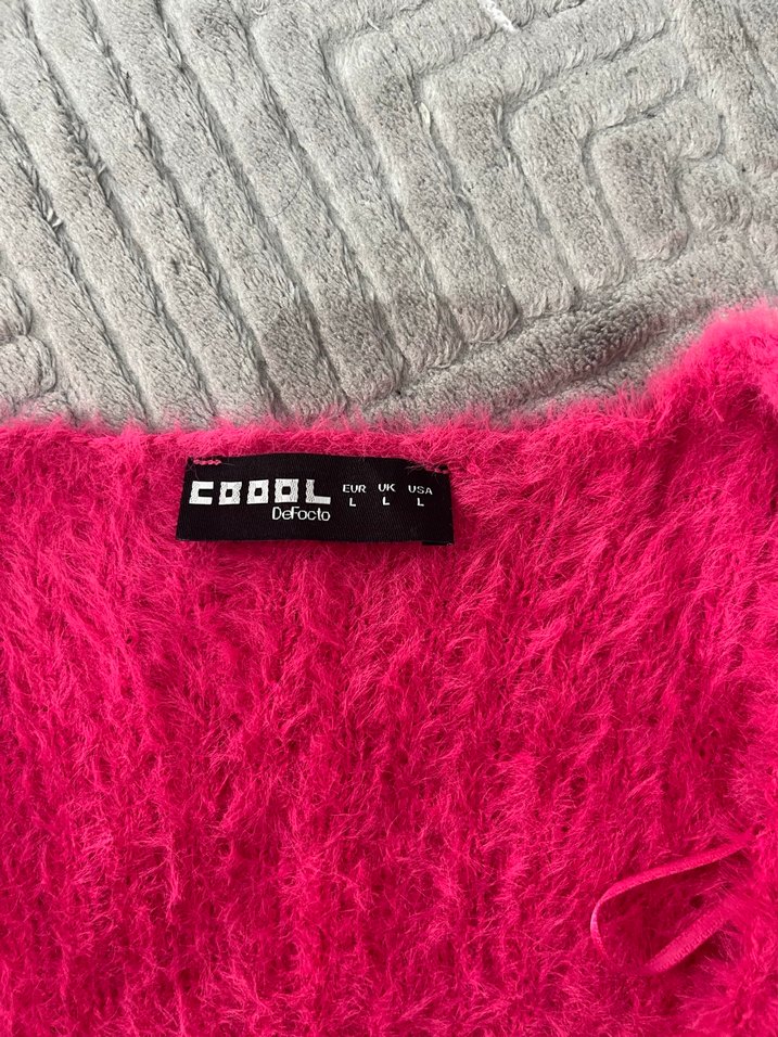 Kadın Pembe Yün Detaylı Kazak - Görsel 2