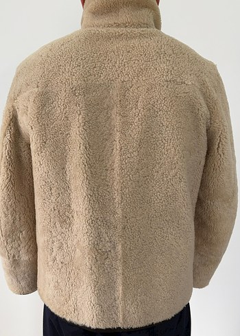 Siyah Gerçek deri kürk çift taraflıMont, Fermuarlı, Uzun Kollu - Görsel 4