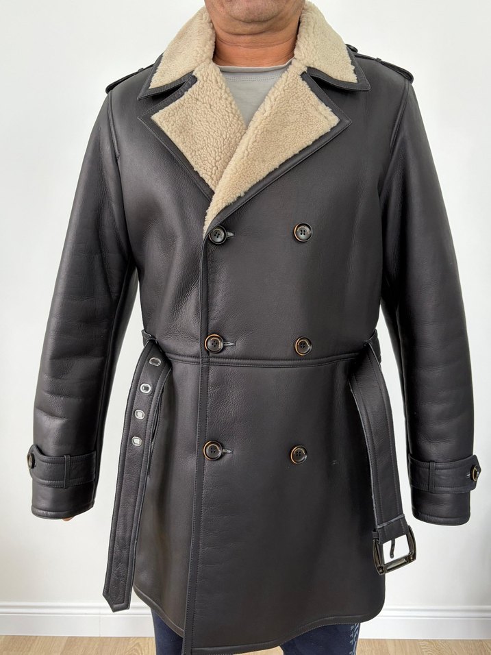 Kemerli Hakiki Kürk Deri Kaban - Görsel 2