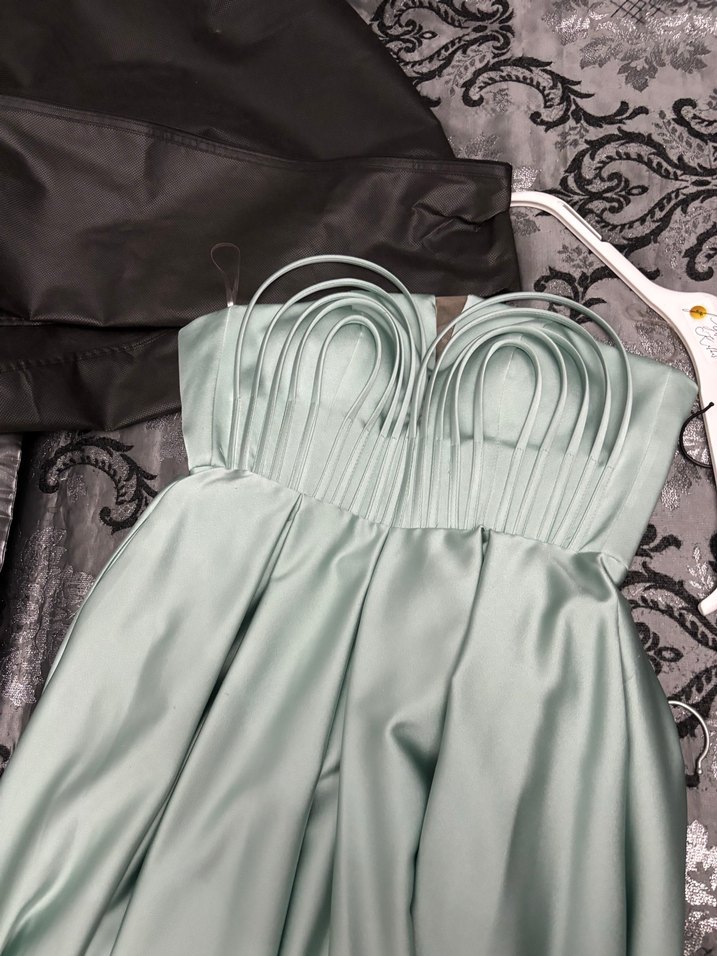 Straplez Pilili Mini Gri Kadın Elbise - Görsel 2