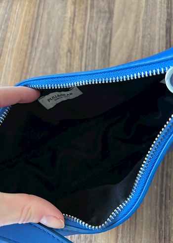 Mavi Tokalı Kadın Deri Omuz Çantası - Görsel 4