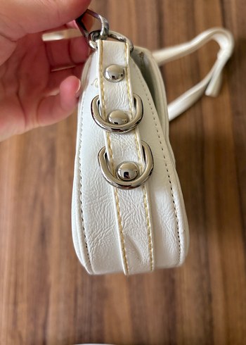 Beyaz Deri Kadın Omuz Çantası - Görsel 4
