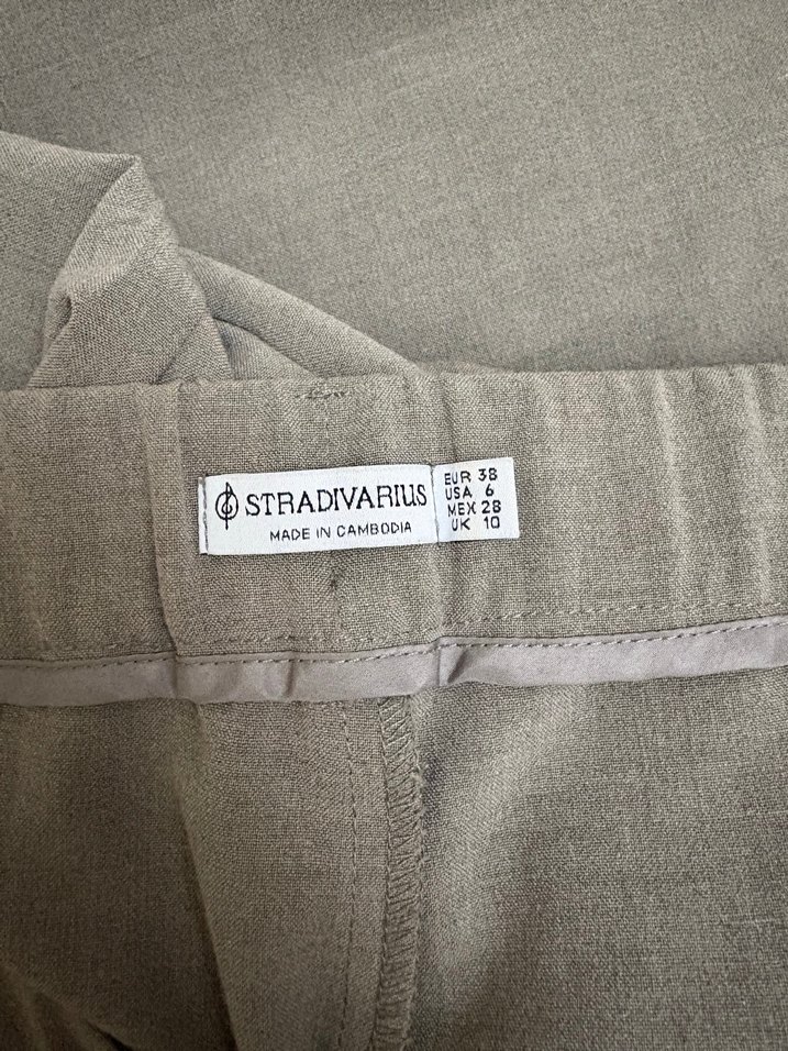 Gri Kadın Kumaş Pantolon Pilili Uzun - Görsel 3