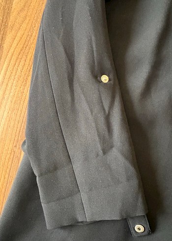 Siyah Kadın Düğmeli Ofis Blazeri - Görsel 4