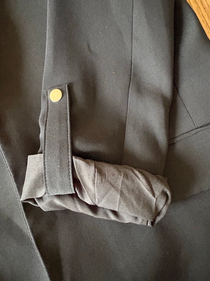 Siyah Kadın Düğmeli Ofis Blazeri - Görsel 5