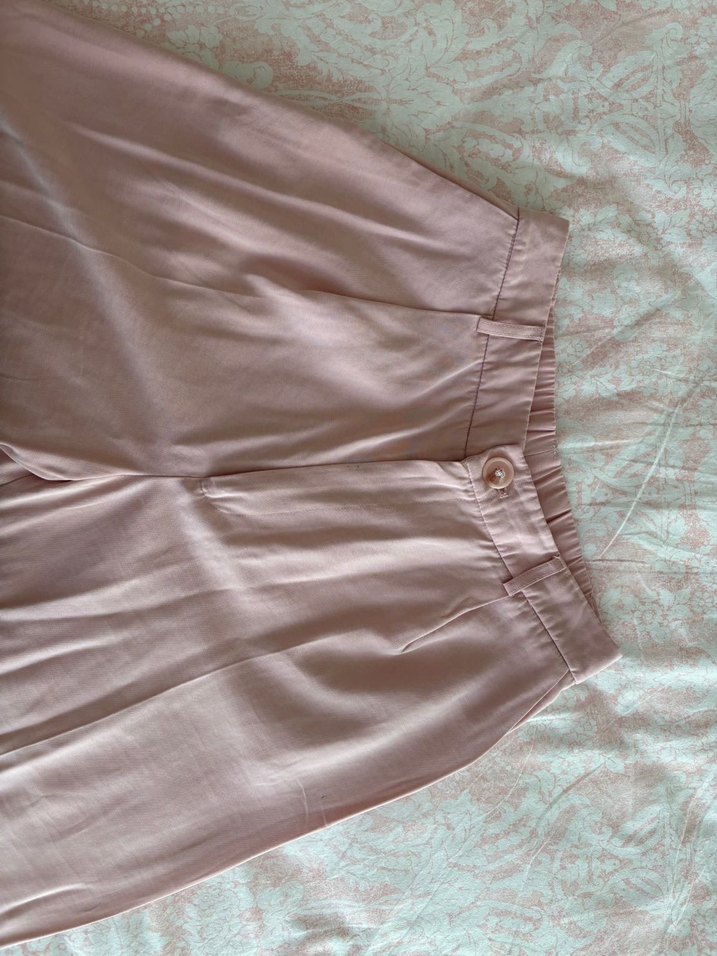 Bej Pilili Kadın Kumaş Pantolon - Görsel 2