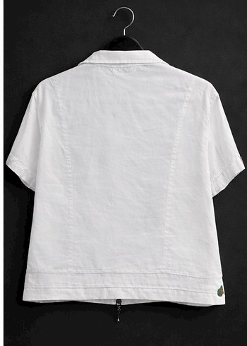 Nakışlı Kısa Kollu Beyaz Pamuklu Bohem Gömlek M vintage. gömlek. - Görsel 3