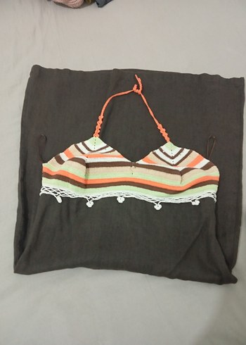 Bohem Etnik Desenli Askılı midi Herry Elbise 38 %100 ham keten - Görsel 3