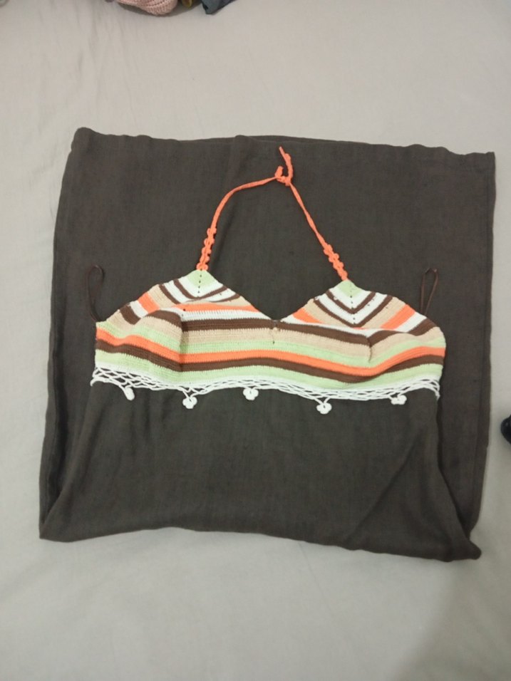 Bohem Etnik Desenli Askılı midi Herry Elbise 38 %100 ham keten - Görsel 3