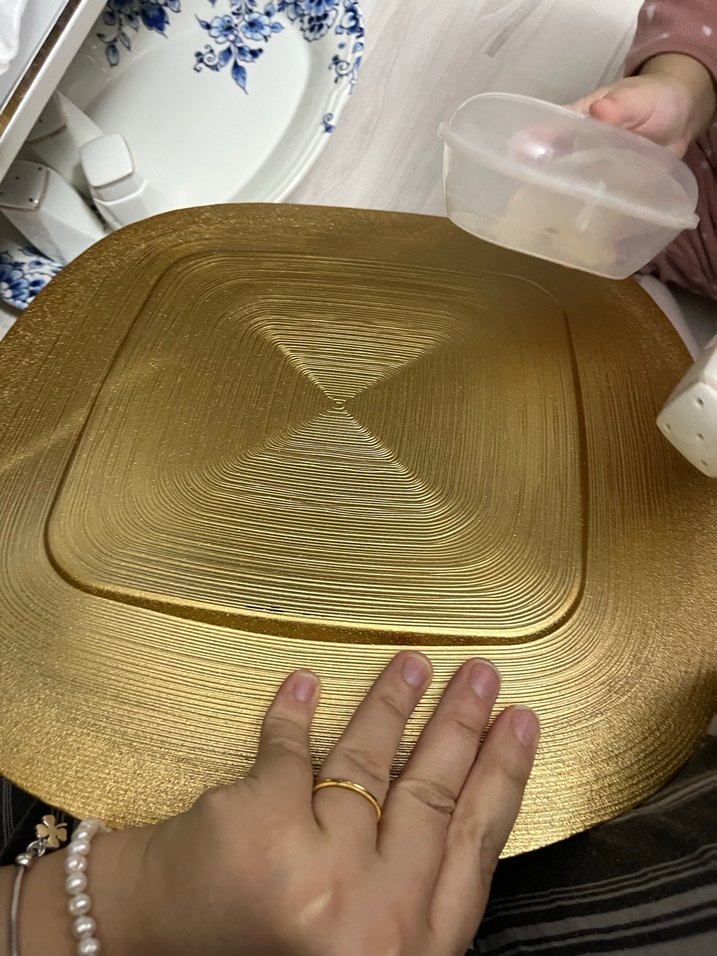 Parlak Altın Renk Bohem Tarz Cam Supla - Görsel 3