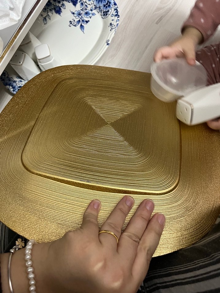 Parlak Altın Renk Bohem Tarz Cam Supla - Görsel 4