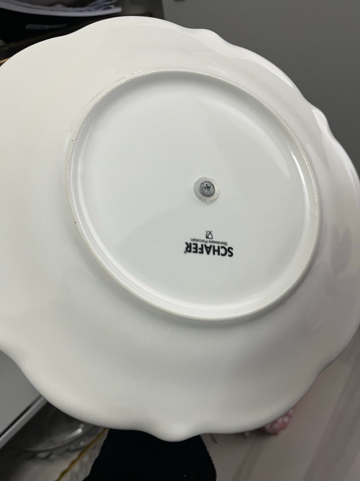 Mavi Çiçek Desenli İki Katlı Servis Tabağı - Görsel 3