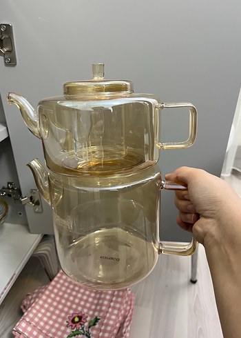 Bej Cam Çaydanlık Seti - Görsel 2