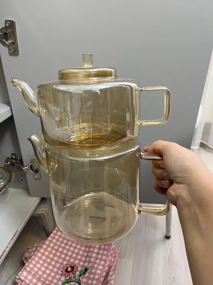 Bej Cam Çaydanlık Seti - Görsel 2