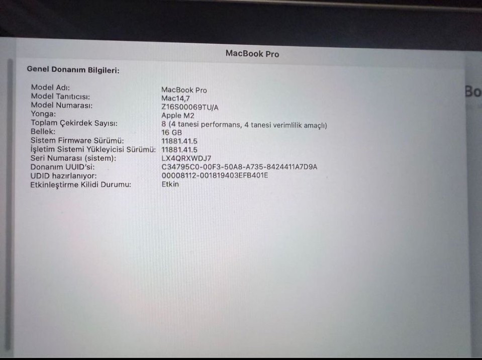 Macbook Apple Pro M2 16GB RAM 512GB - Görsel 5