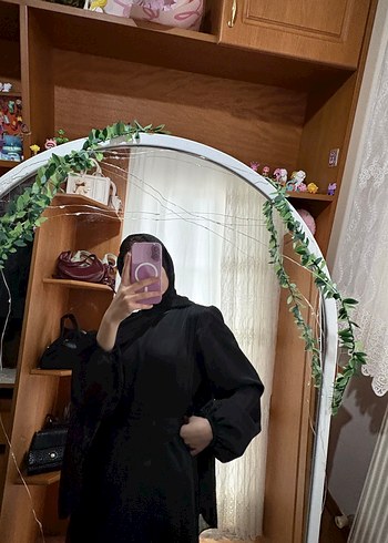 siyah sade saten elbise - Görsel 3