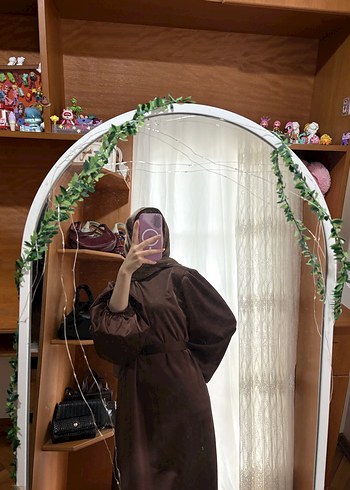 Kadın Kahverengi Midi Saten elbise - Görsel 3