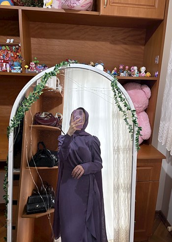 Kadın Mor Uzun Drapeli Elbise - Görsel 2