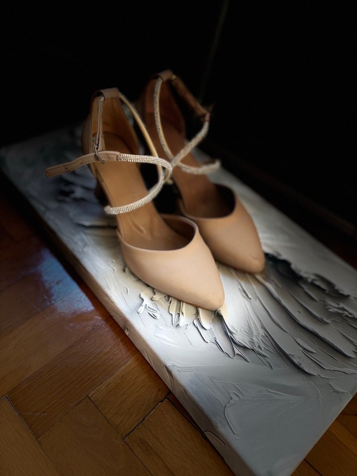 Bej Stiletto Topuklu Kadın Abiye Ayakkabı - Görsel 3