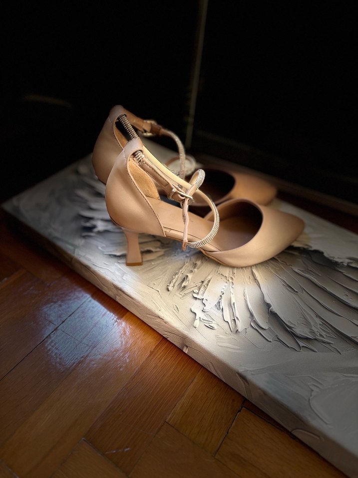 Bej Stiletto Topuklu Kadın Abiye Ayakkabı - Görsel 2