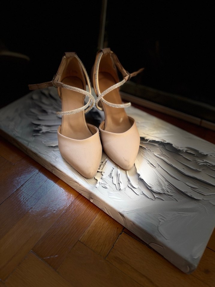 Bej Stiletto Topuklu Kadın Abiye Ayakkabı - Görsel 4