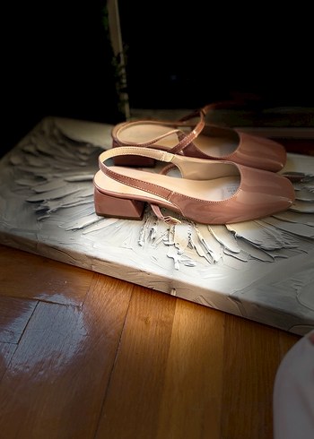 toz pembe Topuklu Kadın Sandalet - Görsel 4