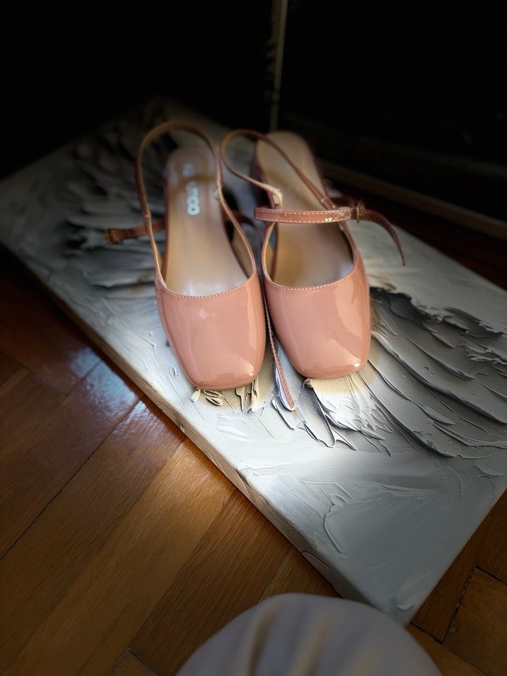 toz pembe Topuklu Kadın Sandalet - Görsel 2