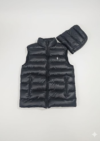 Siyah Kapüşonlu Kemerli Erkek Yelek - Görsel 2