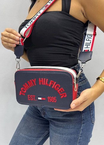 Tommy Hilfiger Mavi Deri Bel Çantası - Görsel 7
