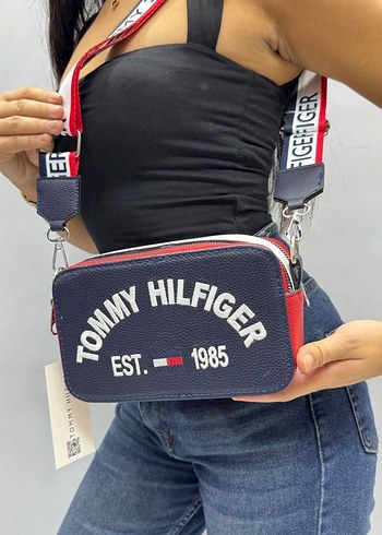 Tommy Hilfiger Mavi Deri Bel Çantası - Görsel 5