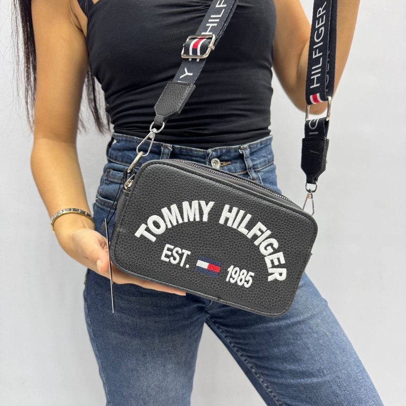 Tommy Hilfiger Mavi Deri Bel Çantası - Görsel 3