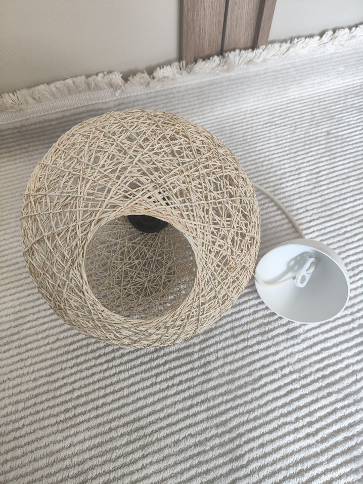 Bej İp Detaylı Sarkıt Lamba - Görsel 3