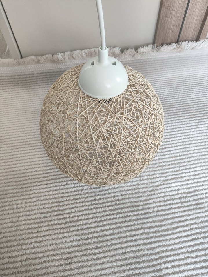 Bej İp Detaylı Sarkıt Lamba - Görsel 4