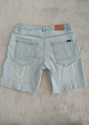 Pull and Bear Açık Mavi Mini Denim Şort - Görsel 3