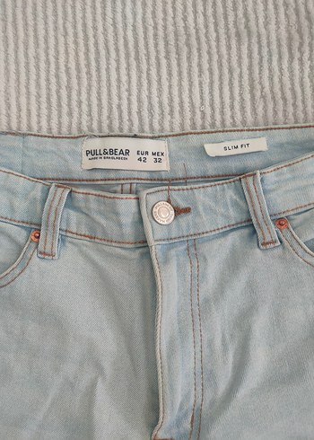 Pull and Bear Açık Mavi Mini Denim Şort - Görsel 2
