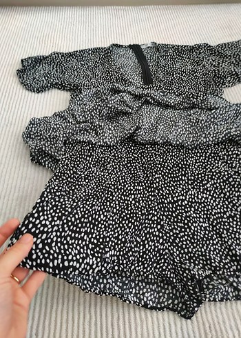 Kısa Kollu Siyah İçi Şortlu Mini Elbise - Görsel 6