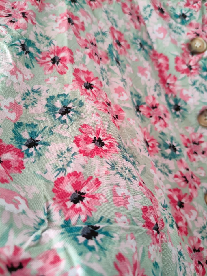 Pembe Çiçek Desenli Bluz - Görsel 2