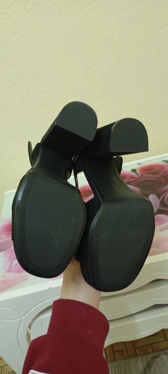 Siyah Platform Topuklu Kadın Gece Ayakkabısı - Görsel 2