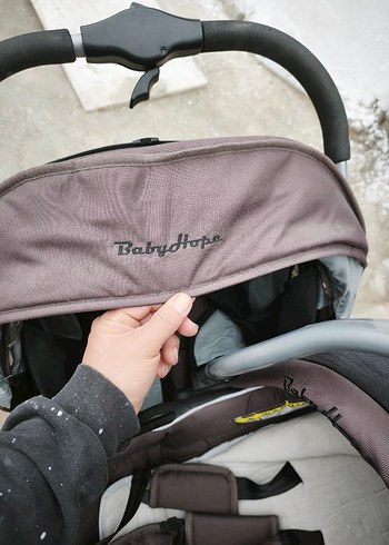 Babyhope marka Gri ve Kahverengi Bebek Arabası - Görsel 8