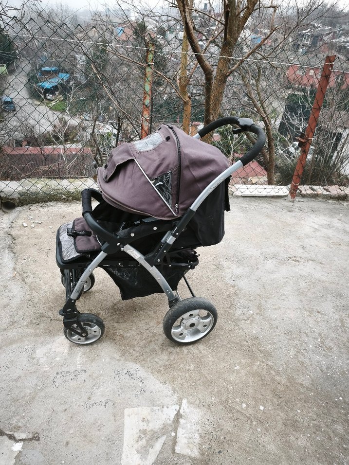 Babyhope marka Gri ve Kahverengi Bebek Arabası - Görsel 5