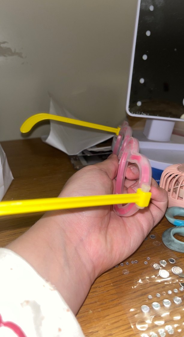 Şeffaf Pembe Kalp Şekilli Retro Gözlük - Görsel 2